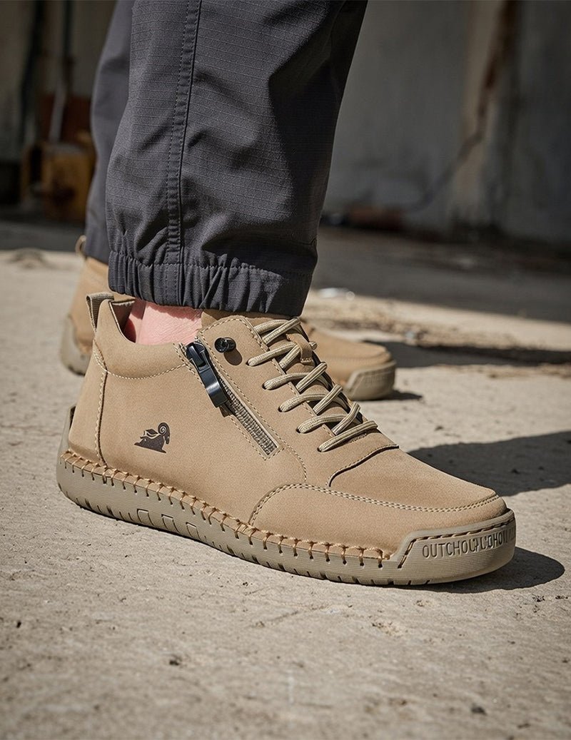 Kihaki Unisex-Sneaker: seitlicher Reißverschluss, Schnürung, gepolsterter Kragen