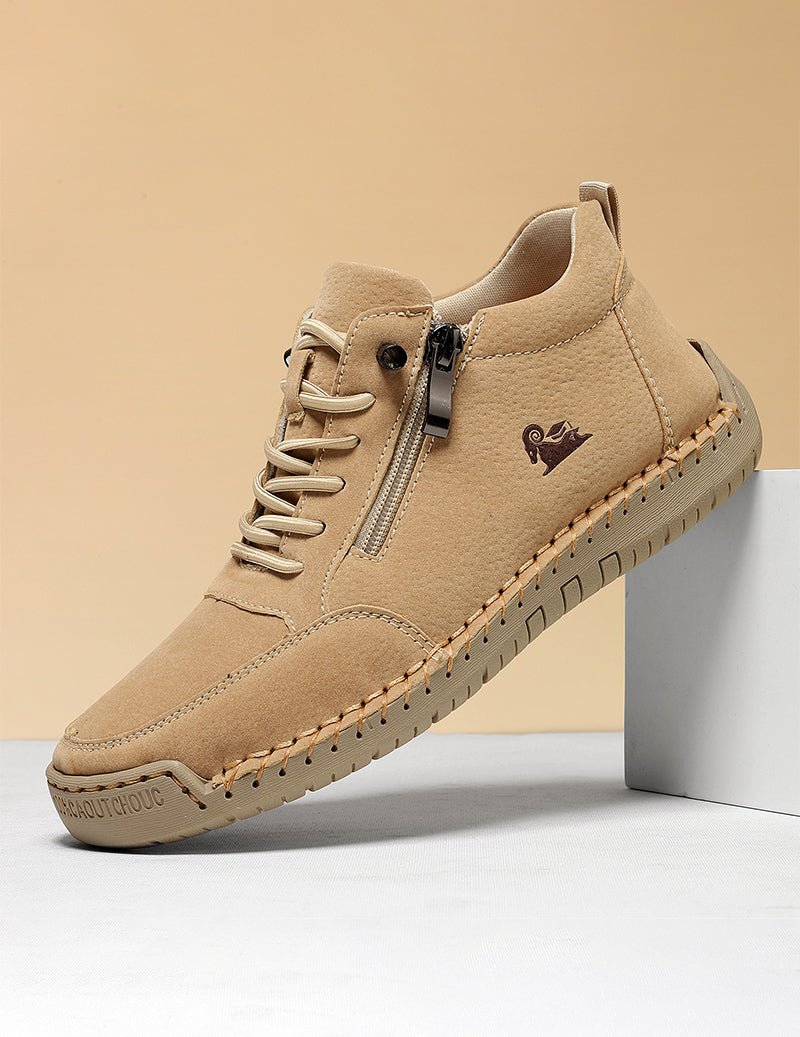 Kihaki Sneaker mit Reißverschluss vorne, Schnürung und Ziernähte am Rand