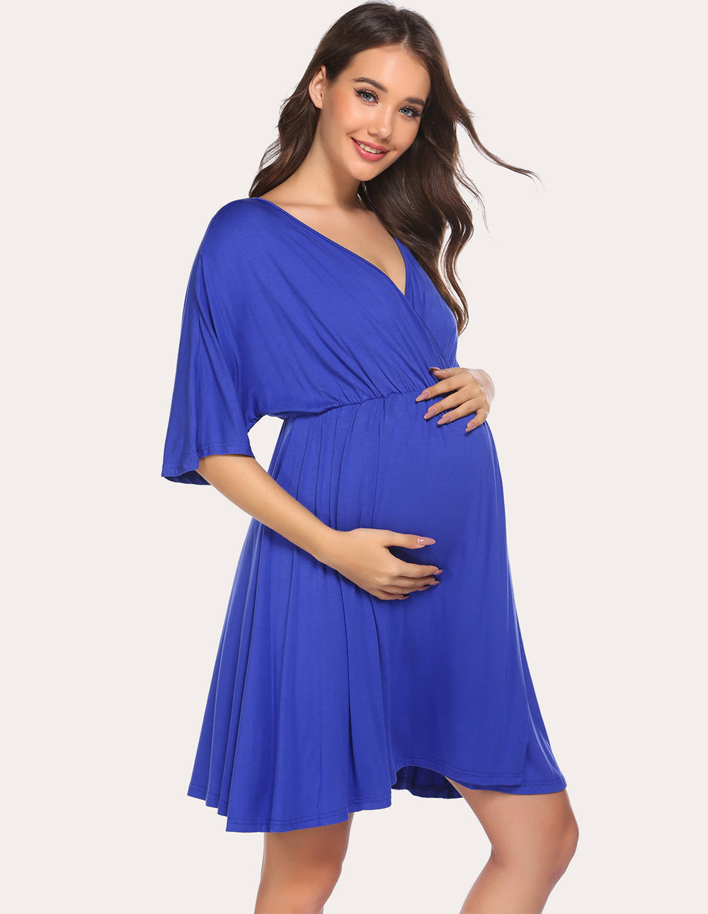 Ekouaer 3 in 1 Labor/Delivery/Hospital Gown Maternity Dress Nursing  Nightgown Sleepwear for Breastfeeding V Neck Short Sleeve Nightshirt  Sleeping Dress, Blue, X-Large - Yahoo Shopping