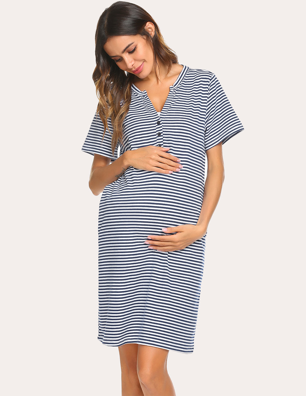 Ekouaer Pregnant Breastfeeding Sleep Dress