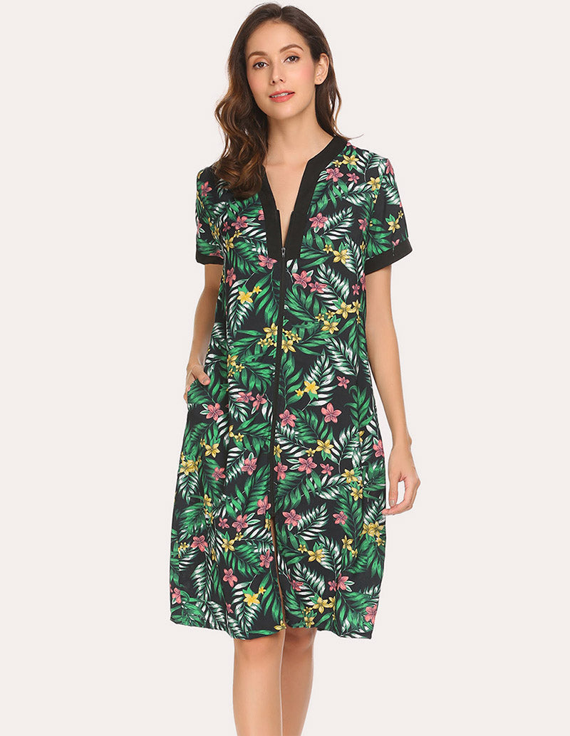 Ekouaer Floral Long Robe (US Only)