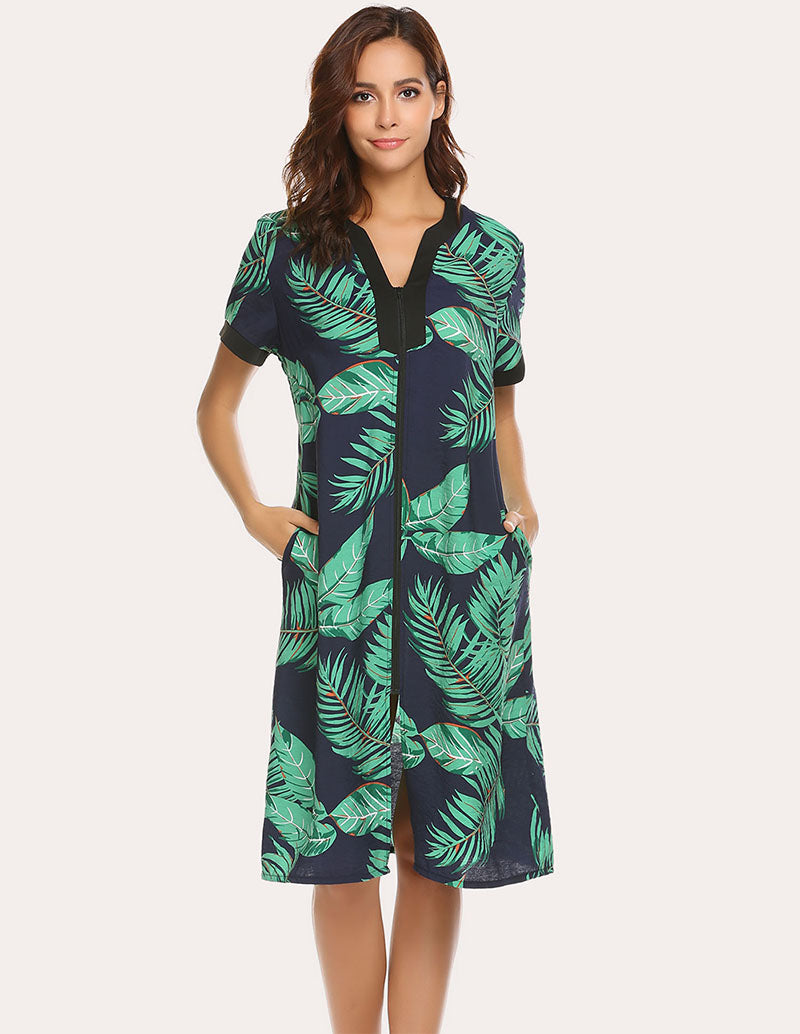 Ekouaer Floral Long Robe (US Only)