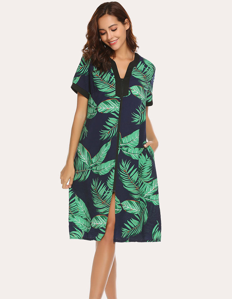 Ekouaer Floral Long Robe (US Only)