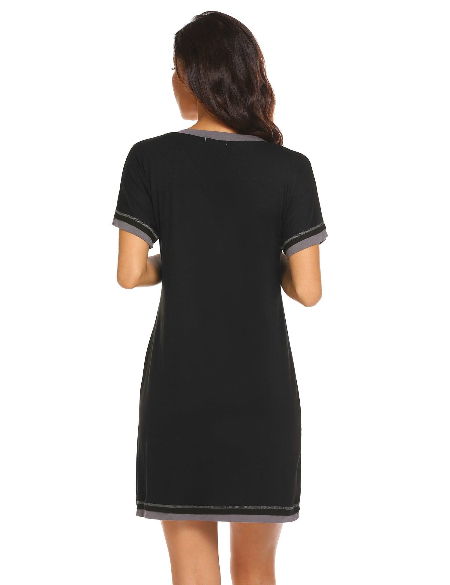 Ekouaer Short Sleeve V Neck Nightgowns