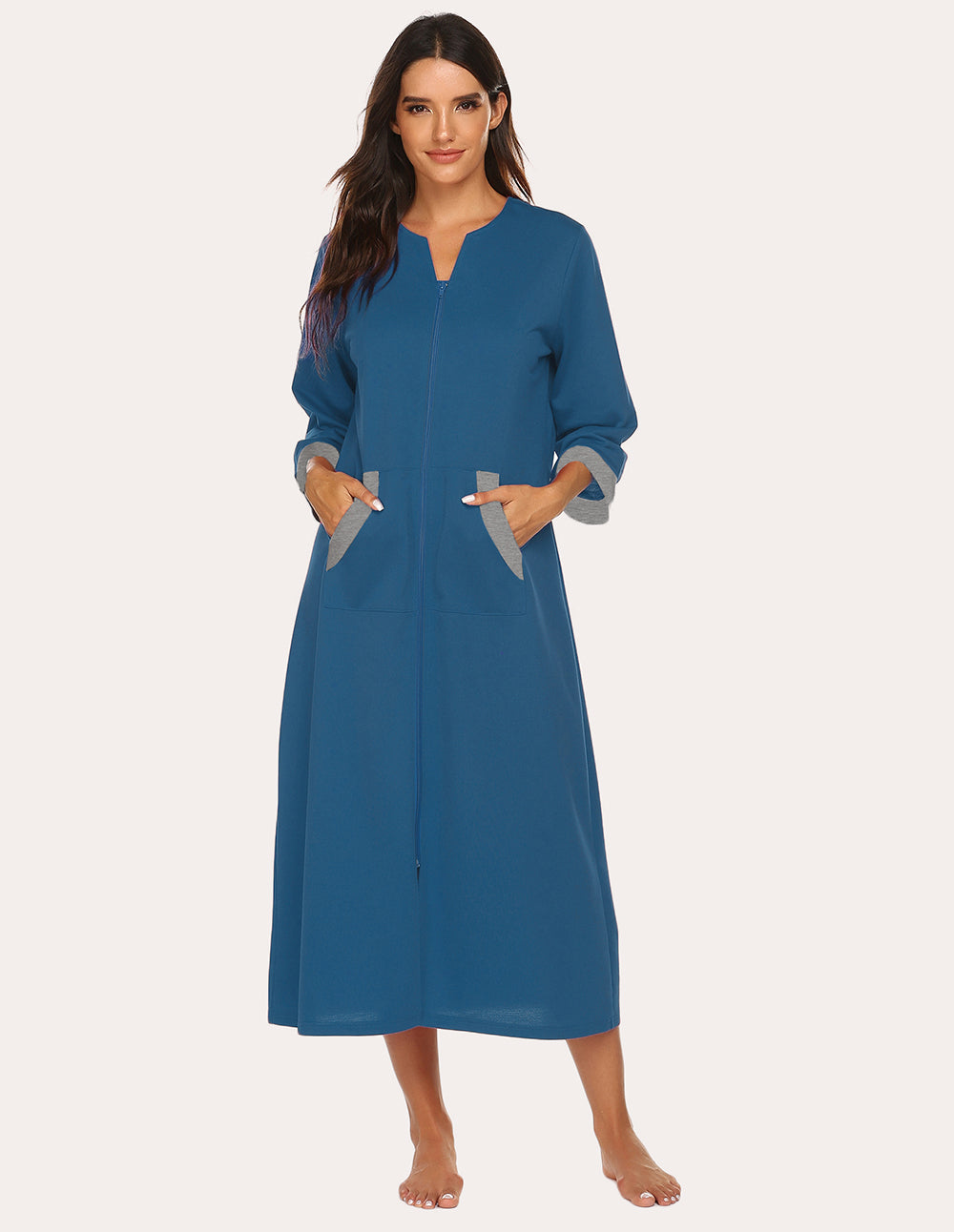 Ekouaer Womens Maternity Nursing Dress Long Sleeve Nightgowns Soft Birthing  Sleepshirt for Breastfeeding (New Blue,XXL) : : Clothing, Shoes &  Accessories