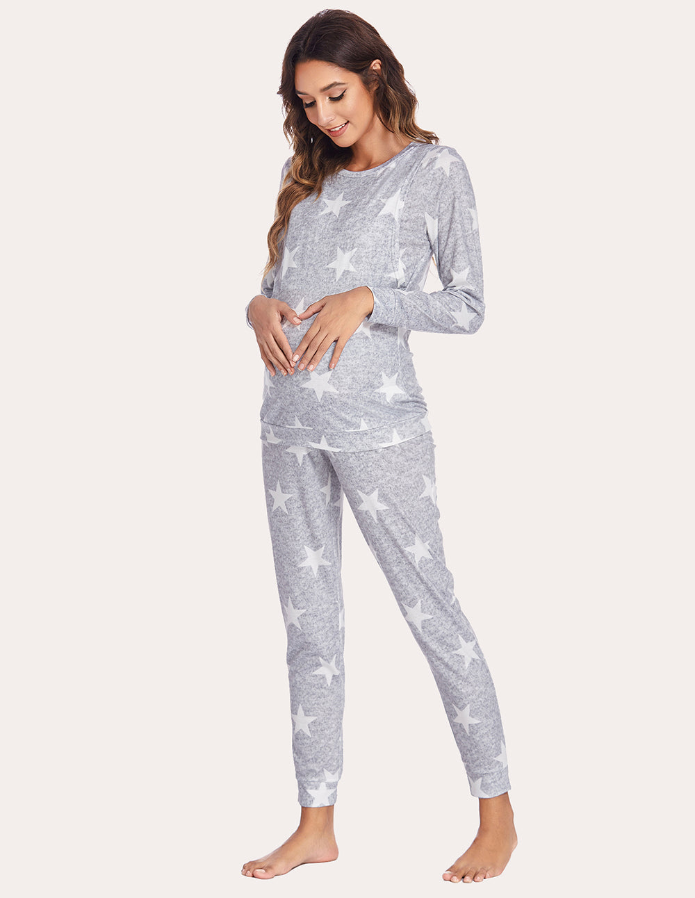 Ekouaer Materntiy Nursing Pajamas Set