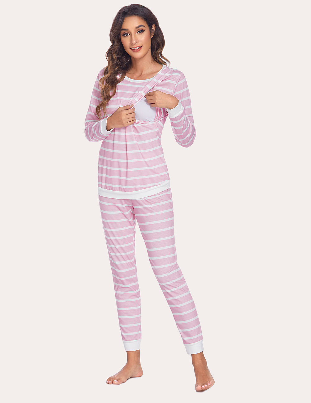 Ekouaer Materntiy Nursing Pajamas Set