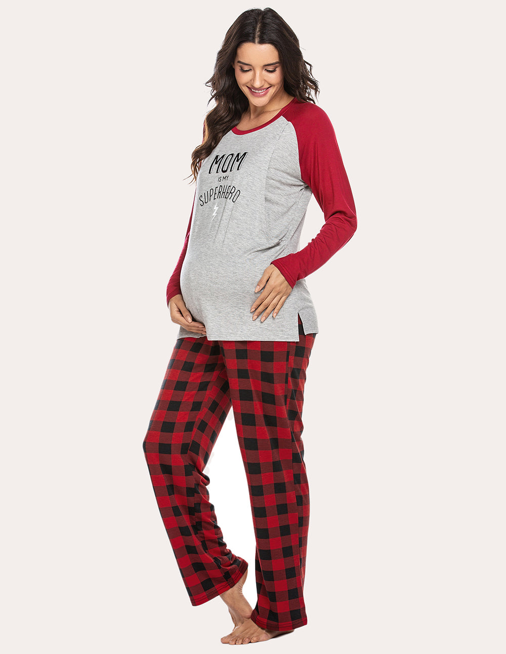 Ekouaer Soft Maternity Nursing Pajama Set