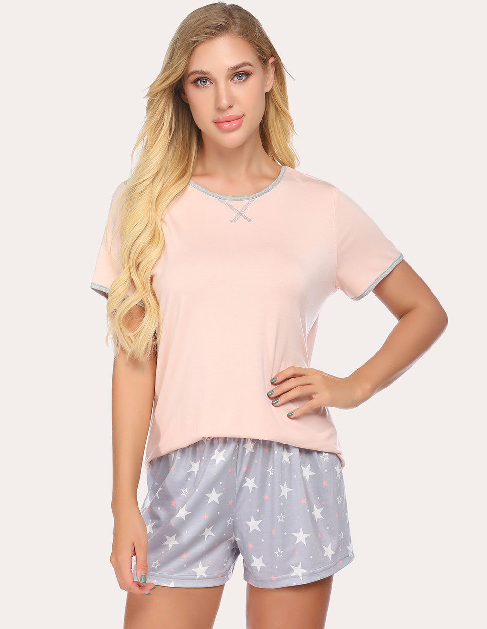 Ekouaer Cool Top+Shorts Pajama Set
