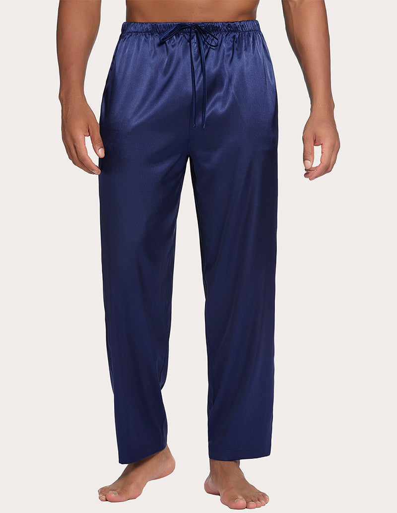 Ekouaer Men Silk Satin Pajama Pants