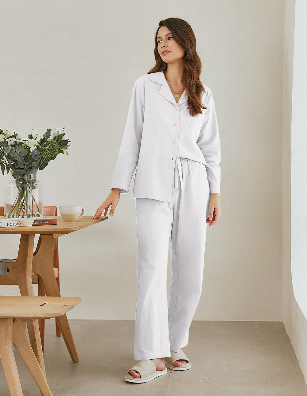 Luxurious Cotton Linen Pajamas Set