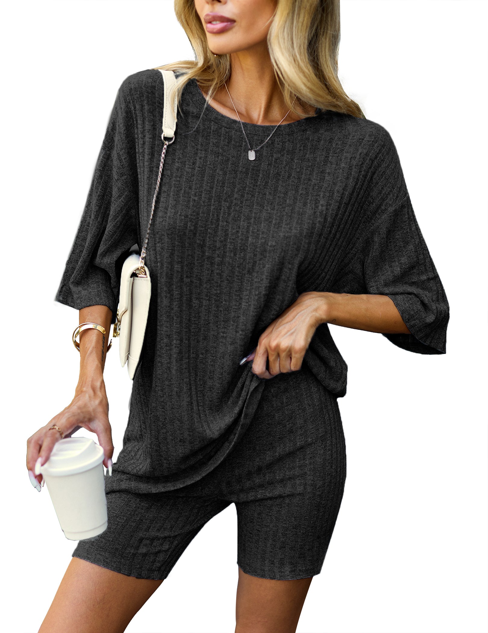 Donna Quadri Design Cool Estate Leggero Set Pigiama ~ UK 8-22 Donna Quadri Design Cool Estate Leggero Set Pigiama ~ UK 8-22